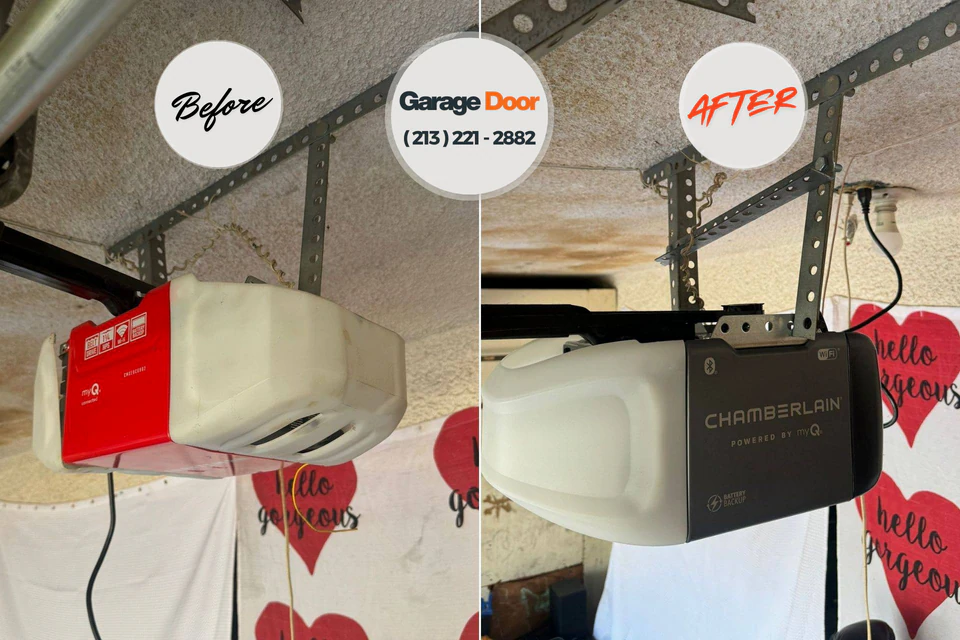 Before and after: garage door repair Henderson County